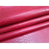 Demi peau de cuir de veau serpent - rouge - maroquinerie - Cuir en Stock