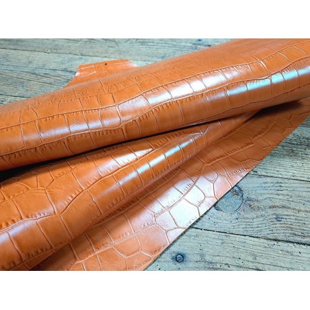 morceau rectangulaire 82x52 cm - orange abricot - cuirenstock