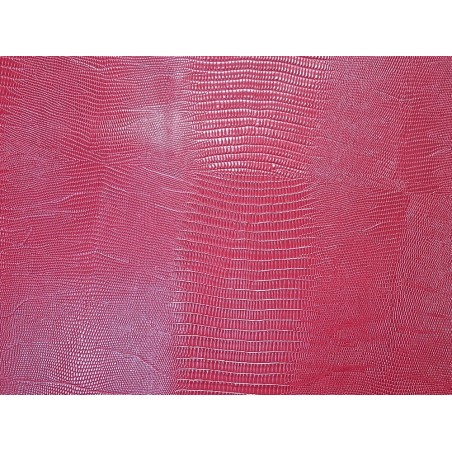 morceau rectangulaire 82x52 cm - lézard - framboise - Cuirenstock