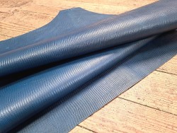 morceau rectangulaire 82x52 cm - lézard - bleu jeans - cuirenstock