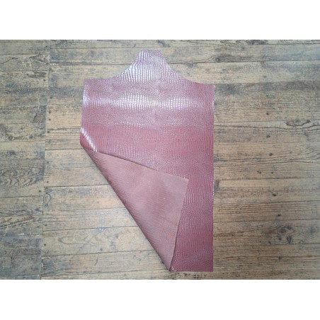 morceau rectangulaire 82x52 cm - caïman - rose balais - cuirenstock