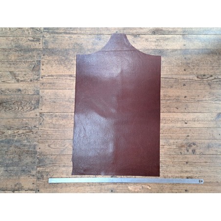 morceau rectangulaire 82x52 cm - caïman - brun - cuir en stock