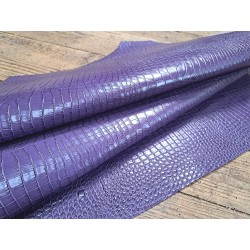 morceau rectangulaire 82x52 cm - crocodile - violet - cuirenstock