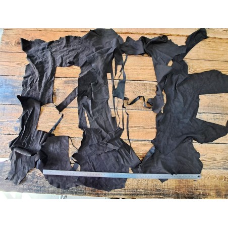 chutes de cuir d'agneau velours  - Café - cuir en stock