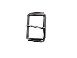 Boucle de ceinture rouleau trapèze - Nickelé - 40 mm - Cuir en Stock