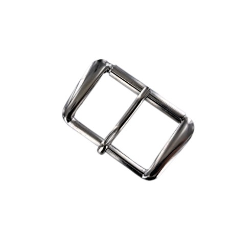 Boucle de ceinture rouleau trapèze - Nickelé - 40 mm - Cuir en Stock