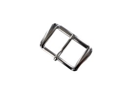 Boucle de ceinture rouleau trapèze - Nickelé - 40 mm - Cuir en Stock