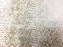 Peau de chèvre velours sérigraphié serpent beige cuir en stock