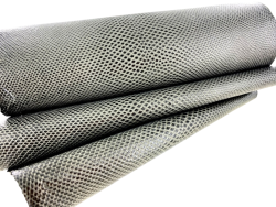 Peau de cuir de karung - Cuir exotique - serpent - Gris - Cuirenstock