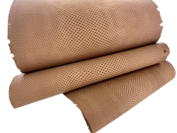 Peau de cuir de karung - Cuir exotique - serpent - Beige mat - Cuir en stock