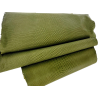 Peau de cuir de karung - Cuir exotique - serpent - Vert olive mat - Cuir en stock