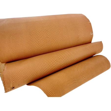 Peau de cuir de karung - Cuir exotique - serpent - Abricot mat - Cuir en stock
