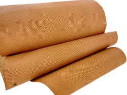 Peau de cuir de karung - Cuir exotique - serpent - Abricot mat - Cuir en stock