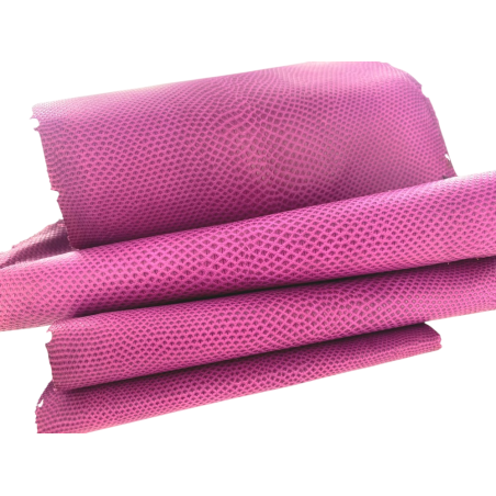 Peau de cuir de karung - Cuir exotique - serpent - Aubergine - Cuirenstock
