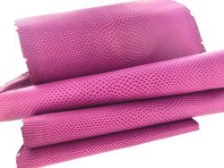 Peau de cuir de karung - Cuir exotique - serpent - Aubergine - Cuirenstock