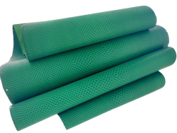 Peau de cuir de karung - Cuir exotique - serpent - Vert forêt mat - Cuir en stock