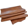 Peau de cuir de karung - Cuir exotique - serpent - Brun caramel - Cuirenstock