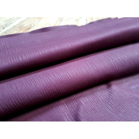 Demi peau de cuir de veau grain façon écorces - bordeaux - maroquinerie - Cuirenstock