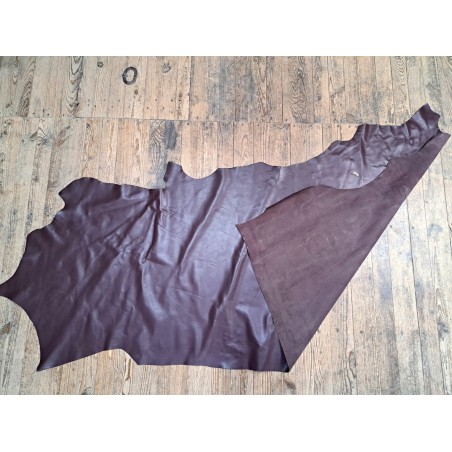 Bande de cuir de veau lisse - bordeaux - maroquinerie - cuirenstock