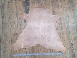 Agneau tannage végétal grain crocodile - Naturel - Cuir en Stock
