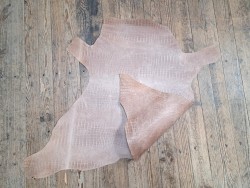 Agneau tannage végétal grain crocodile - Naturel - Cuir en Stock