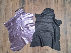 Lot de 2 peaux uniques - Cuir d'agneau et de mouton -K- Cuir en Stock