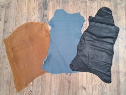 Lot de 3 peaux de cuir stretch - Cuir en Stock