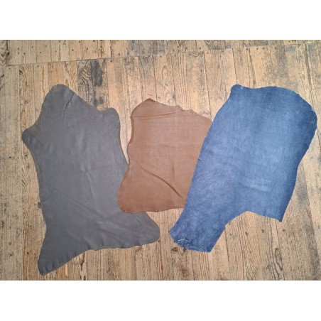 Lot de 3 peaux de cuir stretch - Cuir en Stock