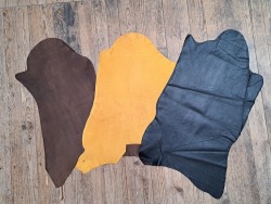 Lot de 3 peaux de cuir stretch - maroquinerie ou vêtement