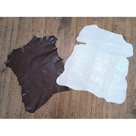 Lot de 2 peaux de cuir de chèvres - Bonne affaire - Cuir en Stock