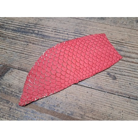 Peau de cuir de poisson Tilapia doré - Corail mat - Cuirenstock