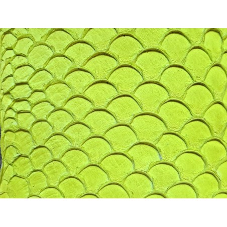 Peau de cuir de poisson tilapia - Jaune mat - Cuir en Stock