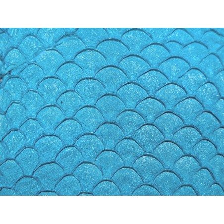 Peau de cuir de tilapia paillettes fines - Bleu - Cuirenstock