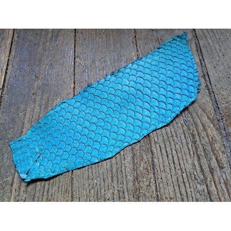 Peau de cuir de tilapia paillettes fines - Bleu - Cuirenstock