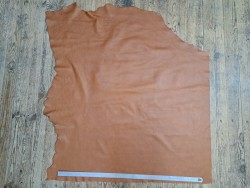 Demi-peau de cuir de vache grainée - Brun automnal - B - Cuir en stock