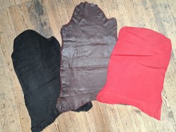 Lot de 3 peaux de cuir stretch - couleurs diverses - Cuir en Stock