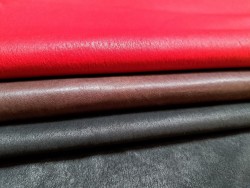 Lot de 3 peaux de cuir stretch - couleurs diverses - Cuir en Stock