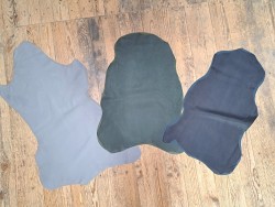 Lot de 3 peaux de cuir stretch - diverses couleurs - Cuir en Stock