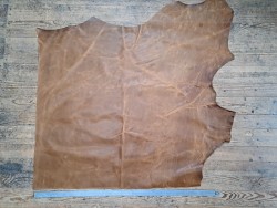 Morceau de cuir de vachette pullup ciré - Brun - C