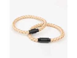 Attache magnétique T pour bracelets - Noir - 6mmx20mm - Cuirenstock