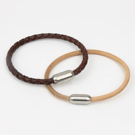 Attache magnétique petite capsule - Nickelé - 4mmx17mm - Cuirenstock