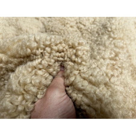 Peau de mouton laine frisée double face - BEIGE - Cuir en Stock