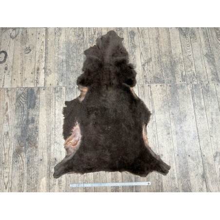 Peau de mouton laine frisée double face - BRUN - Cuir en Stock
