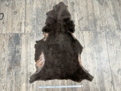 Peau de mouton laine frisée double face - BRUN - Cuir en Stock