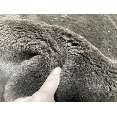 Peau de mouton laine frisée double face - BRUN - Cuir en Stock