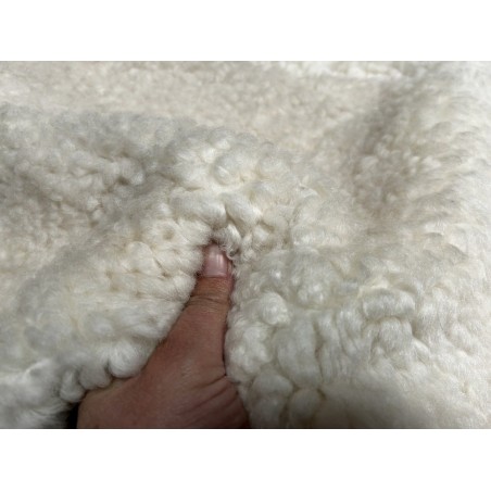Peau de mouton laine frisée double face - BLANC - Cuir en Stock