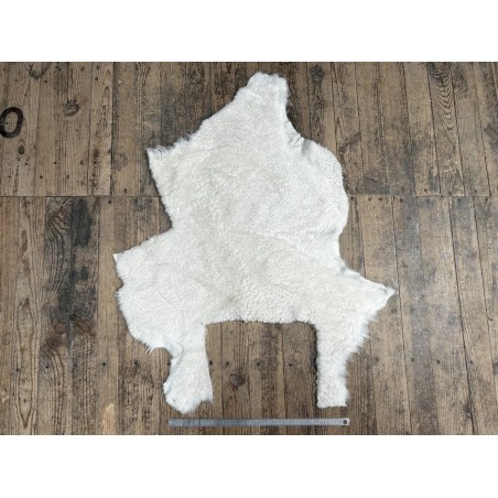 Peau de mouton laine frisée double face - BLANC - Cuir en Stock