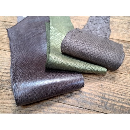 3 peaux uniques - Saumon - E - Cuir en Stock