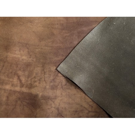 Croûte de cuir de vache tannage végétal cirée – NUT'S - Cuir en Stock