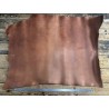 Croûte de cuir de vache tannage végétal cirée – brun rouge - Cuir en Stock